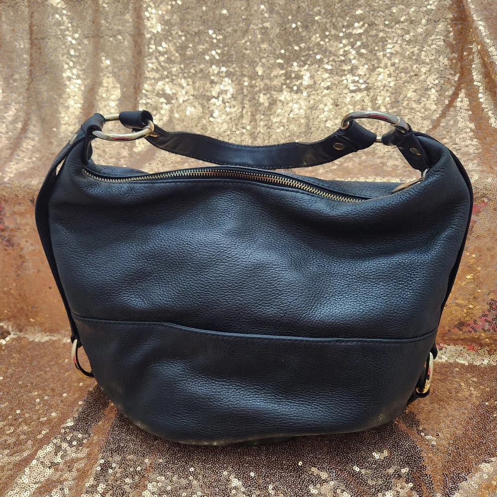 MICHAEL Michael Kors Black Pebbled Leather Shoulder Bag - Picture 2 of 10